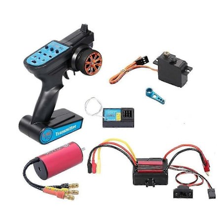 Wltoys A959 A979 A959-B 1/18 RC Bil Opgraderet Børsteløs 2435 Motor 35A ESC 21G Servo TX RX Combo Sæt