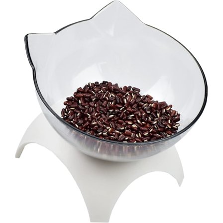 Kattmatskåler 15° vinklet plattformsmater Hevet matskål med 4 stativer for kjæledyrmat og vann