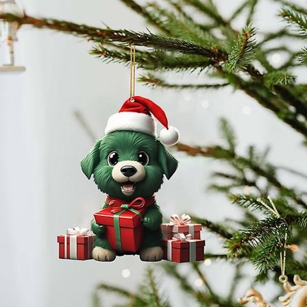 Söpö Koiran Ripustuskoriste Kotiin, Puun Ripustuskoriste Koti Sisustus Ikkuna Auton Koriste Uusi Vuosi 2024