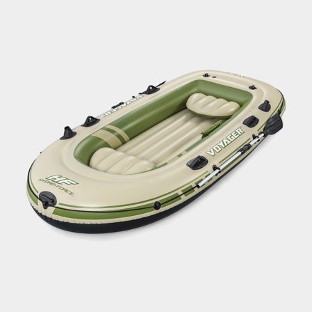 Gommone / barca da bagno Bestway Hydro Force Voyager X3, 2.94 x 1.37 metri, beige/verde + remi + pompa a mano + borsa da trasporto + borsa 