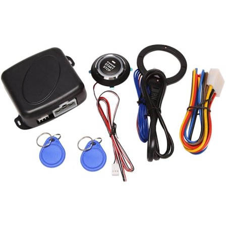 Smart RFID Bilalarm Motor Stop Start Knapp Lås Tändning Startspärr med Fjärrnyckel 12V