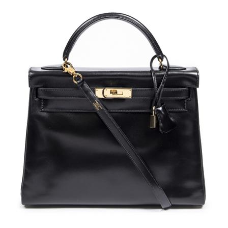 Hermès Vintage, Pre-owned Kelly Retourne 32 Zwart, Heren, Maat:ONE Size