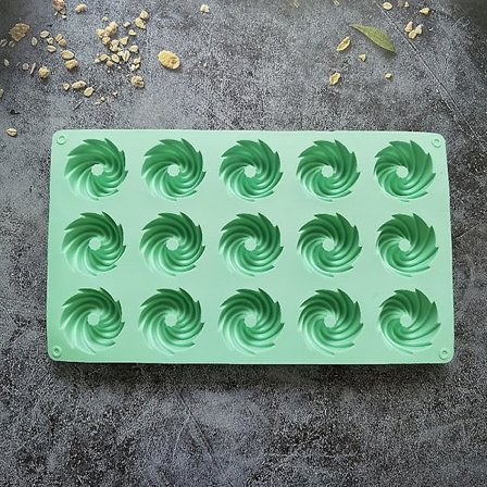 Spiralformad Silikonform för Tårta, Mousse, Dessert, Bakning, Choklad, 15 Hål