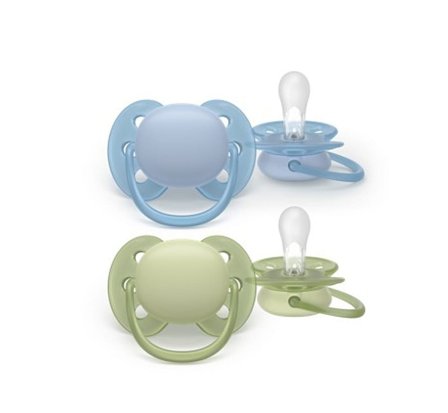 Philips Avent Ultra Air grøn/blå 2-Pak 0-6 mdr., Børn & Forældre, Sutter, Silikonesutter