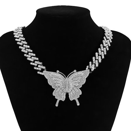 Crystal Butterfly Halsband Butterfly Rhinestone Halsband