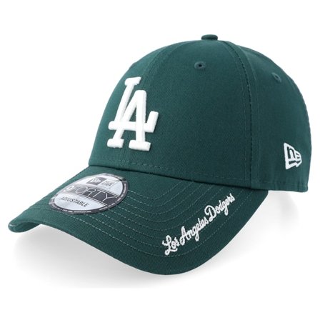 New Era - MLB Green adjustable Czapka Z Daszkiem - Los Angeles Dodgers Visor Script 9FORTY Dark Green Adjustable @ Hatstore