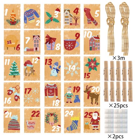 25 st/set beige (med 3 meter hamparep + 25 klämmor + 25 klistermärken)