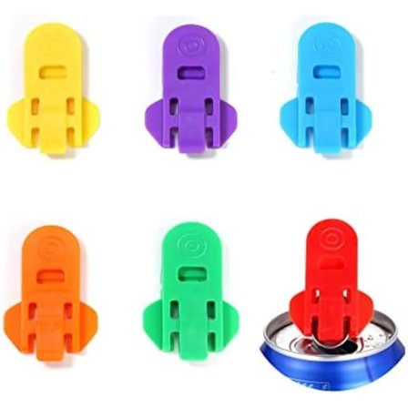 50x34mm Manuaalinen Helppo Tölkinavaaja, 6 Kpl Värikkäitä Soda- ja Olut Tölkinavaajia & Juomatölkin Suoja, Premium Muovi