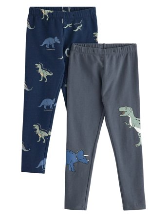 Lindex Leggings 2 Pack Trucks - Navy - 104