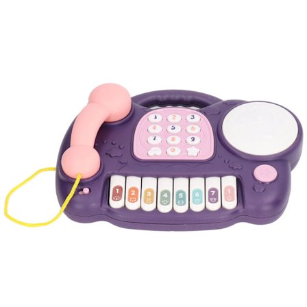 Baby Piano Telefon Musik Leksak Småbarn Låtsas Telefon Tangentbord Förälder Barn Interaktiv Cartoon Fast Telefon LeksakLila