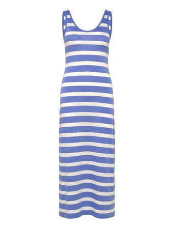 GANT Striped Fluid Midi Jersey Dress - Blue - M