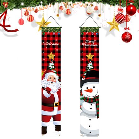 Par Juledørsbanner Juledekorasjon Utendørs Juledørsdekorasjon Dørhengende Kupletter for Ytterdørsveranda{hw}