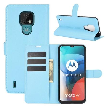 Classic Motorola Moto E7 flip kuoret - Sininen Blue