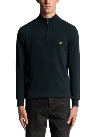 Lyle & Scott Cotton Quarter Zip Jumper Tröjor Herr Blå L