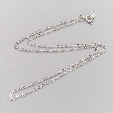 10 Unisex C:a 45 cm. långa silverpläterade kedjor1,5 mm. breda