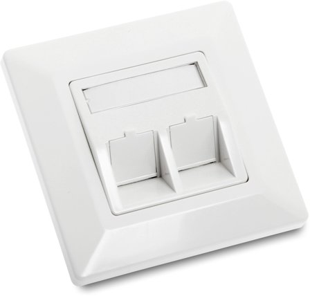 Eurolan 12B-1X-02WT-1 Uttakslokk 2xRJ45, Datamaskin & surfing