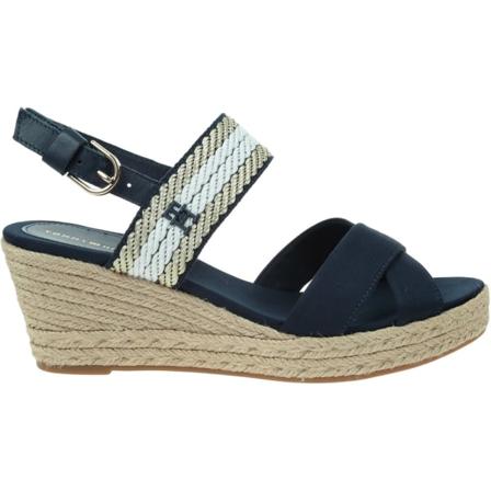 Sandaalit Tommy Hilfiger Golden Webbing Mid Wedge Mustat 39