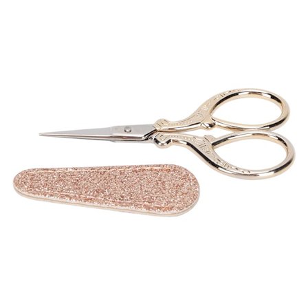 Broderisaks i rustfritt stål, små håndlagde sy- og håndverkssakser for papir, kunst og håndverksprosjekter (rose gull)