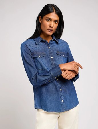 Lee Jeans Regular Western Shirt - Blue - XS