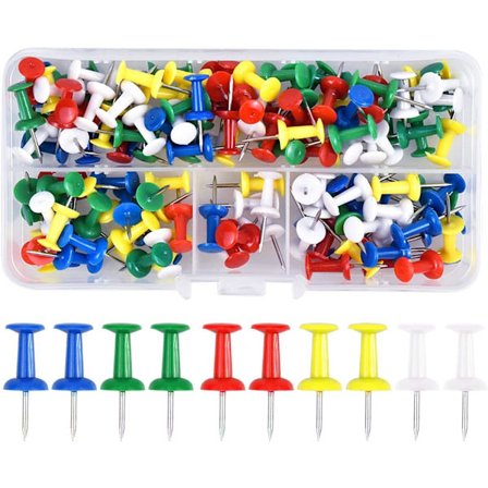 200 stk flerfargede dekorative trykknåler, 5 farger plastnål
