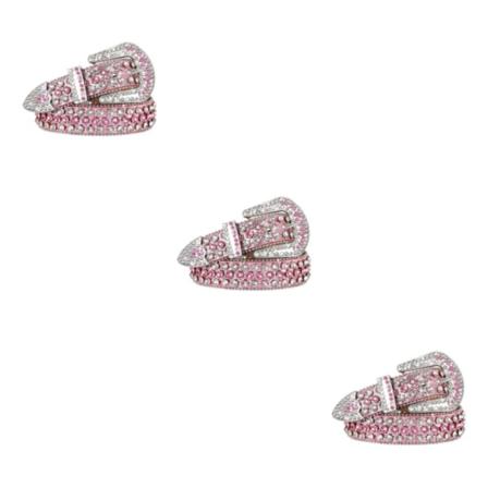 1/2/3/5 Y2K Style Rhinestone Bälte Western Rhinestone Bälte För Pink 135cm 3PCS