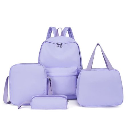 4-delt rygsæksæt – Skolerygsæk med stor kapacitet, madkasse og crossbody-taske, perfekt til skole og rejser_TF_TF