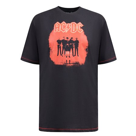 Duke Mens D555 Uxbridge AC/DC T-shirt L Tvättad Svart