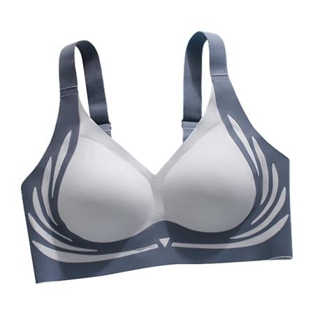 Løftende Anti-Sagging Trådløs Push-Up BH Maskinvaskbar Komfort Underundertøj til Matchende Tøj Ligh Blue XL