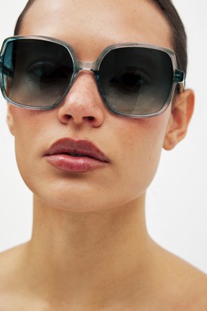 NA-KD - Solbriller i acetat med tynt stell - Solbriller - Blå - One Size