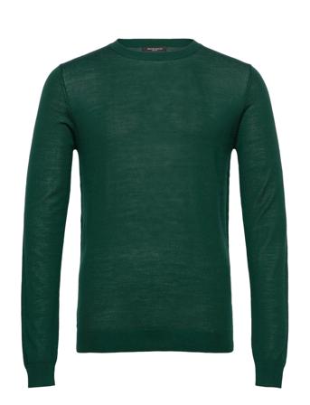 Charles Crew Neck Strikkegenser M. Rund Krage Grønn Bruuns Bazaar