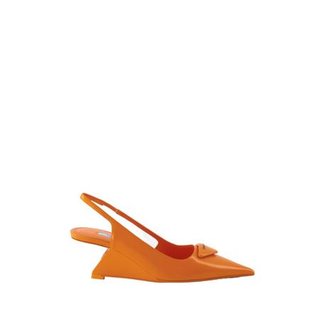 Prada, Pumps Oranje, Dames, Maat:38 EU