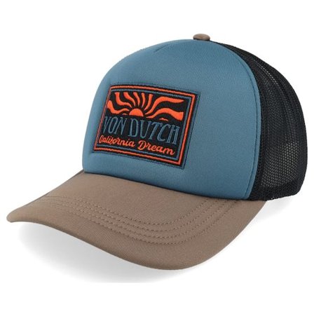 Von Dutch - Blå trucker Keps - Foam Blue/Black/Brown A-Frame Trucker @ Hatstore
