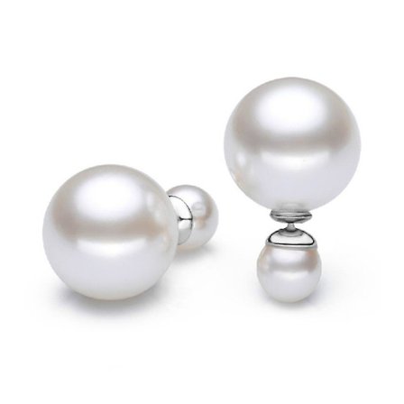 S925 Sterling Sølv Dobbelt Perle Øreringe Øreringe Skal Perler -925 Sølv Smykker