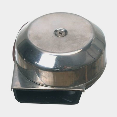 Corno da segnalazione barca 12 V, acciaio inox, elettromagnetico, esterno, 75 x 50 mm