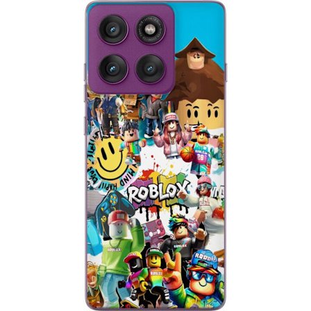 Kompatibelt Mobilskal till Motorola Motorola Edge 60 Pro Roblox Collage lekfullt och färgstarkt gamingmotiv med ikoniska karaktärer