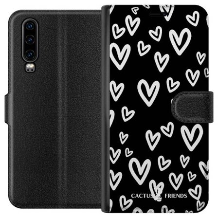 Kompatibelt Lommeboketui til Huawei Huawei P30 Cactus and Friends - Handdrawn Love Chaos