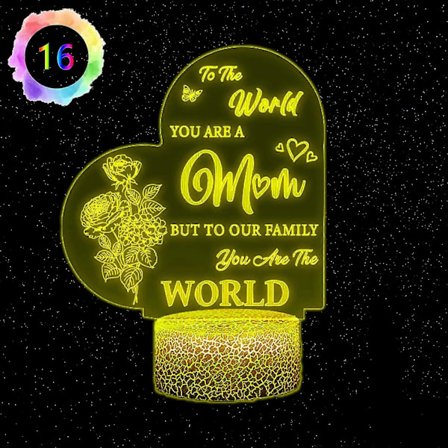 Mors dag-presenter till mamma från dotter och son, födelsedagspresenter till mamma 3D-nattlampa, fantastiska mors dag-presenter (LGL)