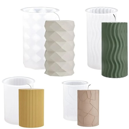 stk silikonlysformer, støpelysformsett, DIY lysform silikonform støping silikonform