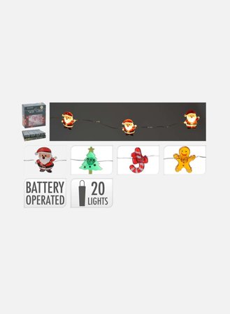 Lyslenke Stringlight 1m IP20 20-lys m/juledekor