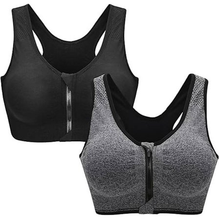 Naisten urheiluliivit edestä vetoketjulla push-up tank top liivit irrotettavat pehmusteet