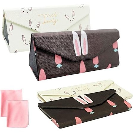 (sett med 2) Brettbar Brilleetui, Trekant Sammenleggbart Brilleetui