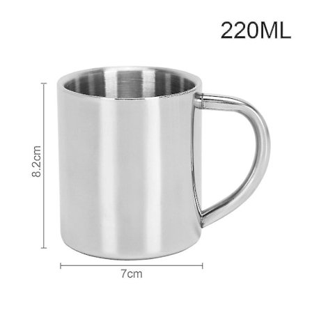 220ml rustfrit stål kop kaffe krus