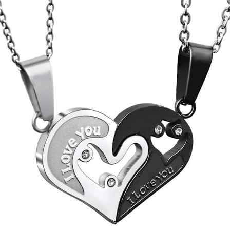 Mordely Couple Heart Or Cat Bff Best Friend For Girls Puzzle Friendship Pendant Necklaces