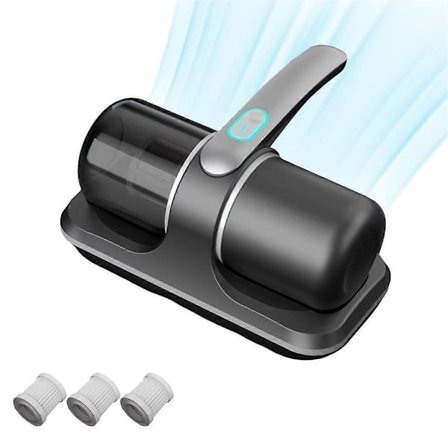 UV Handhållen Dammsugare Sängdammsugare Sladdlös UV Madrassdammsugare med Dubbla Slagborstar, Grå