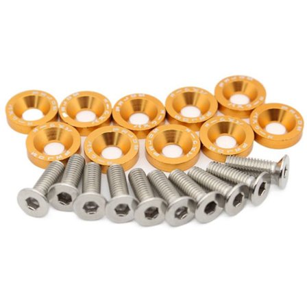 10 Stk/Pakke Bilmodifiserte skruer sekskantfester GULL