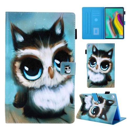 Samsung Galaxy Tab A 10.1 (2019) flipfodral i läder med supreme-mönster - Uggla