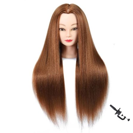 65cm Mannequin Head Hairdressing Training Head Cosmetology Mannequin Doll Head Synthe