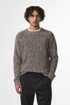 NN.07 Jacobo Boucle 6673 Sweater Male Brown Cotton Blend