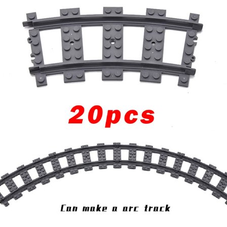 MOC City Train Rail Crossing Tracks Set Stud Gap Triple Switch Tegelstenar Byggstenar Tekniska Enlighten Leksaker för barn