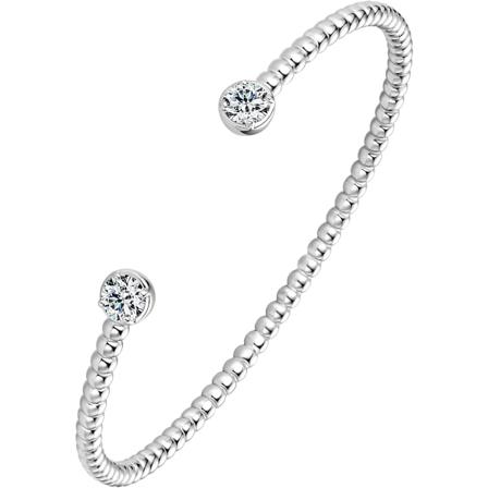 Åpen armbånd i sterling sølv med platinbelegg for kvinner, damer, kjæreste bursdagsgave